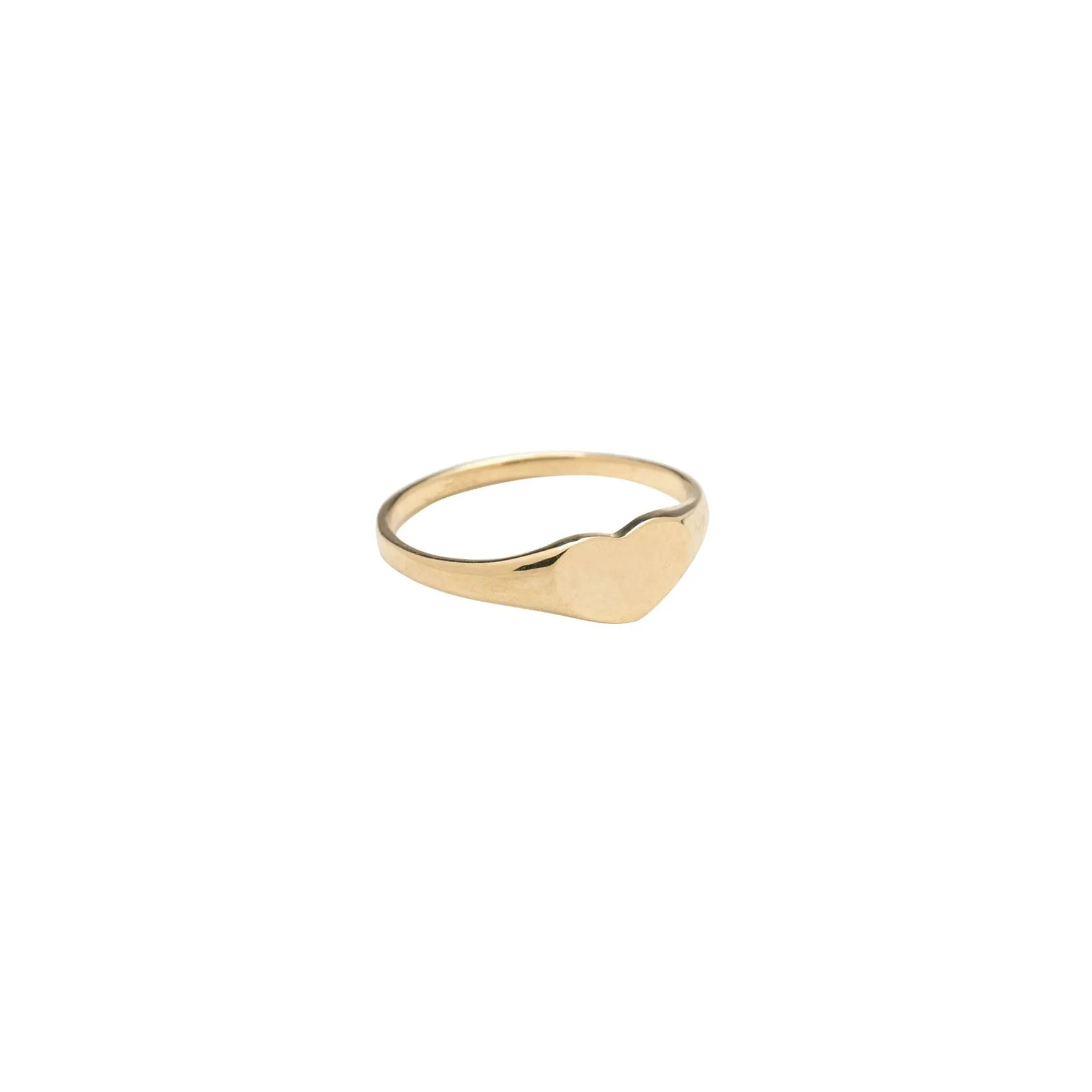 14k Gold Heart Signet Ring