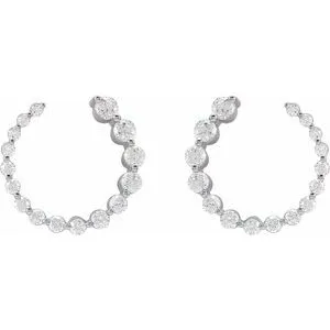 14K White Gold 7/8 CTW Lab-Grown Diamond Front-Back Earrings