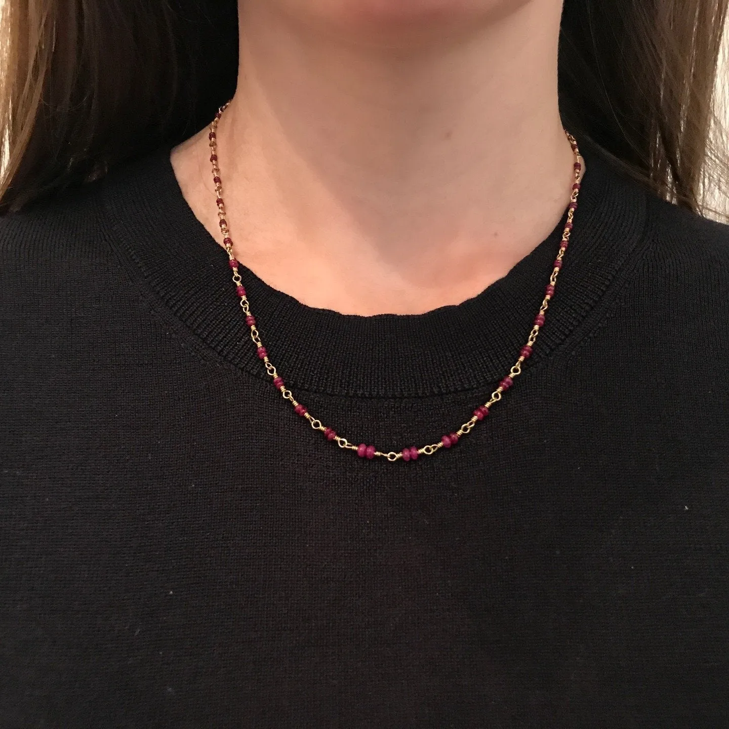 18K Karina Necklace with cabochon ruby