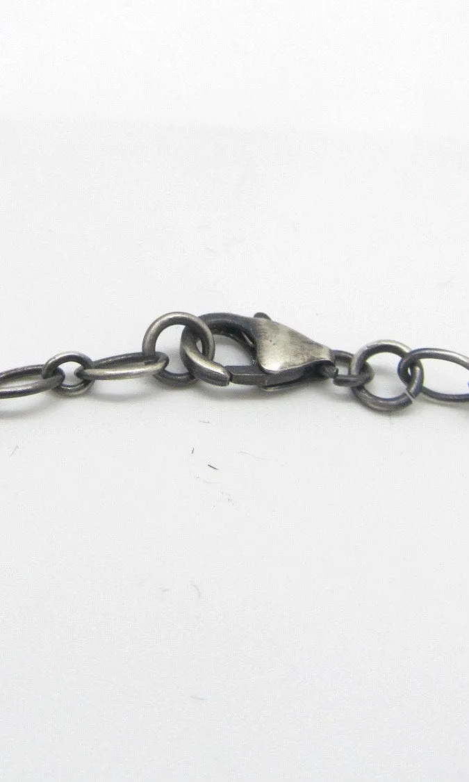 HANG FIVE Sterling Silver and Turquoise Sandcast Pendant Necklace by E Richards