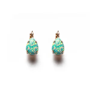 Pear Leverback Earrings in "Green Opal" *Custom*