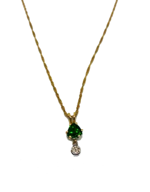 Tsavorite Garnet & Diamond Necklace