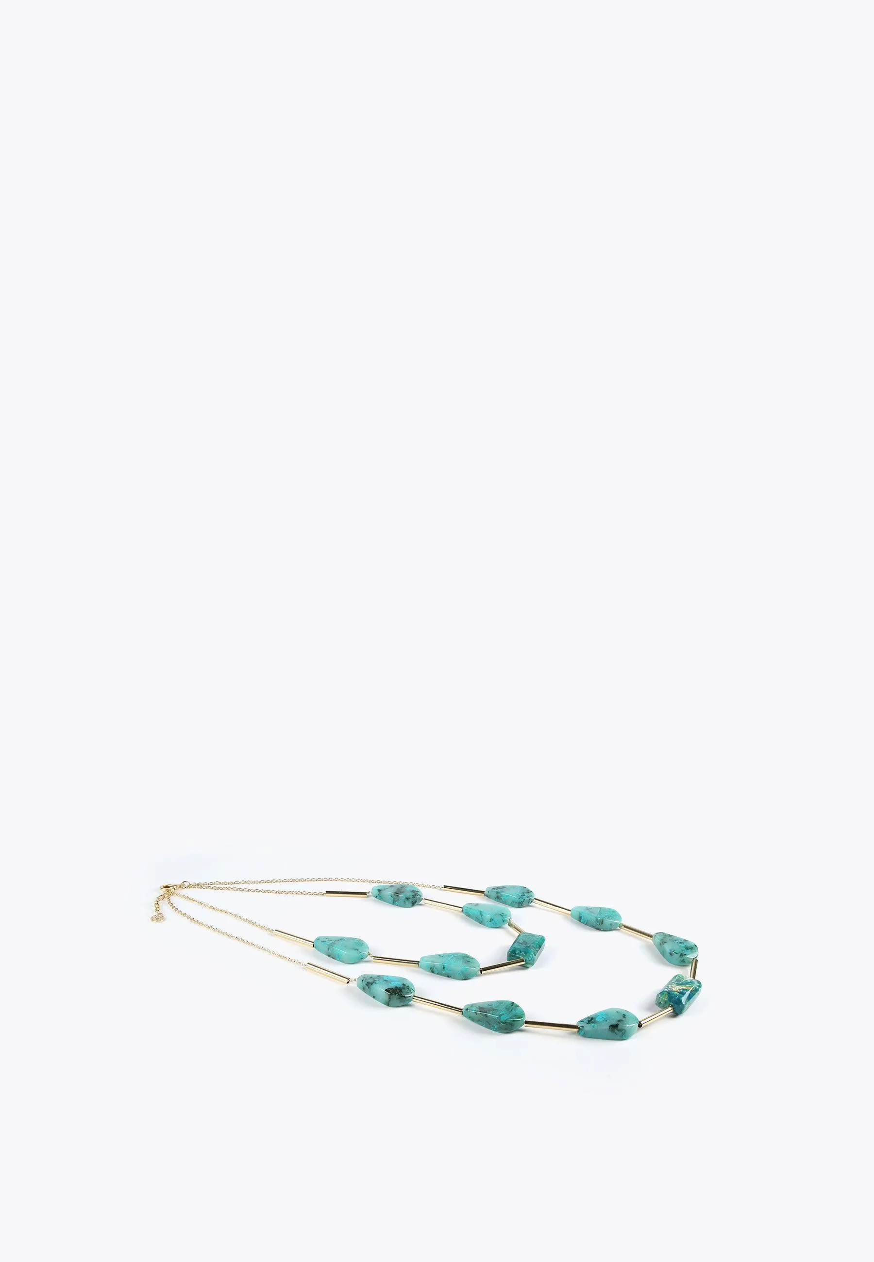 Turquoise double-chain necklace